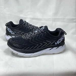 Hoka One One Clifton 4 Women's Black White Running Shoes Sz 7 1016724BWHT
